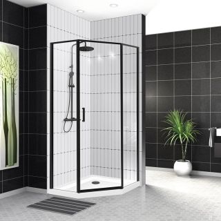 Душевой уголок BelBagno Uno 90см чёрный UNO-195-P-1-90-C-NERO